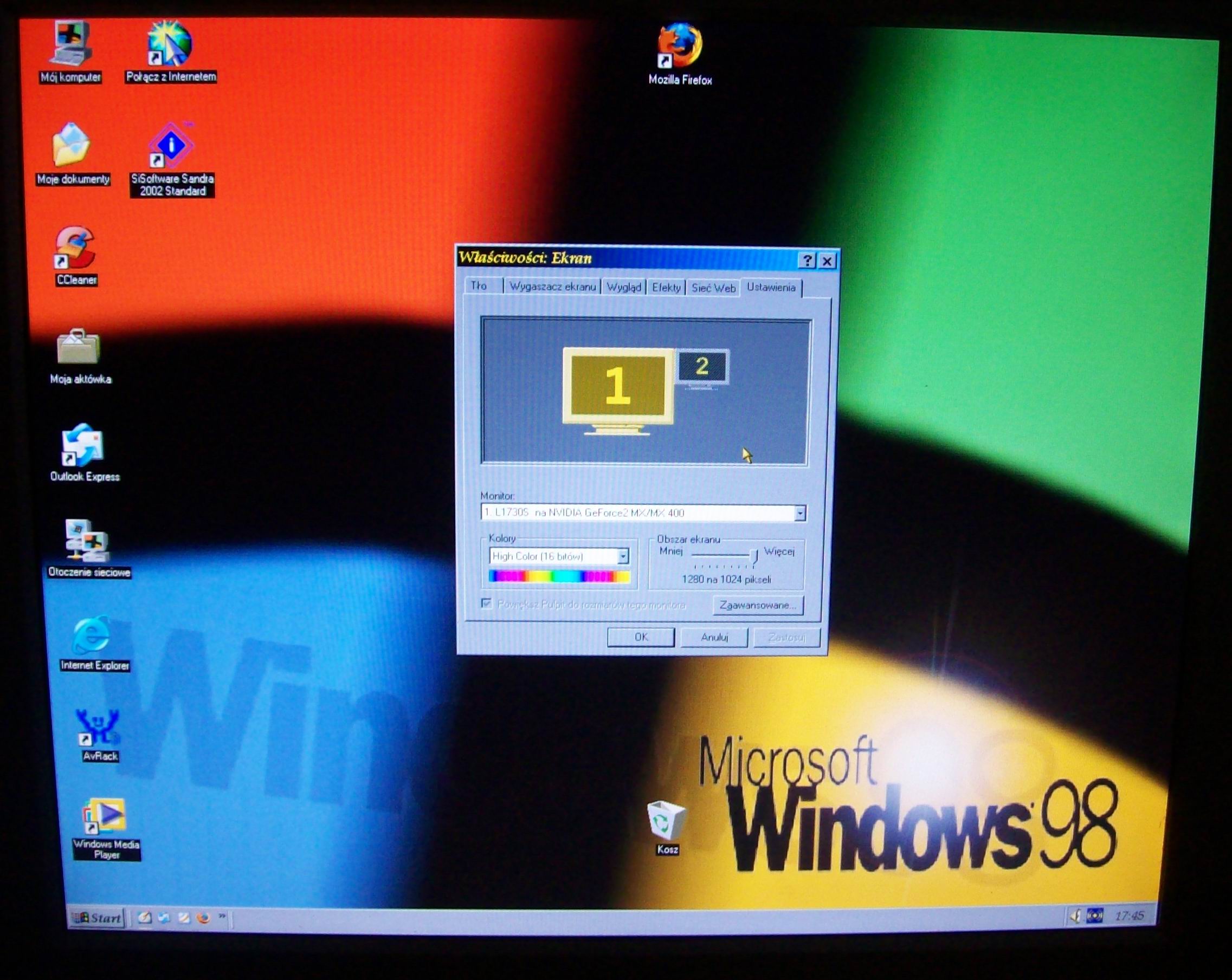 &quot;Odpasiony &quot;pulpit WIN 98