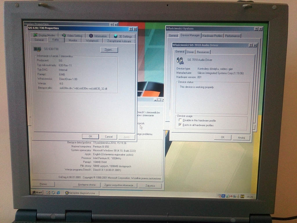 SiS 630 8MB współdzielonej pamięci