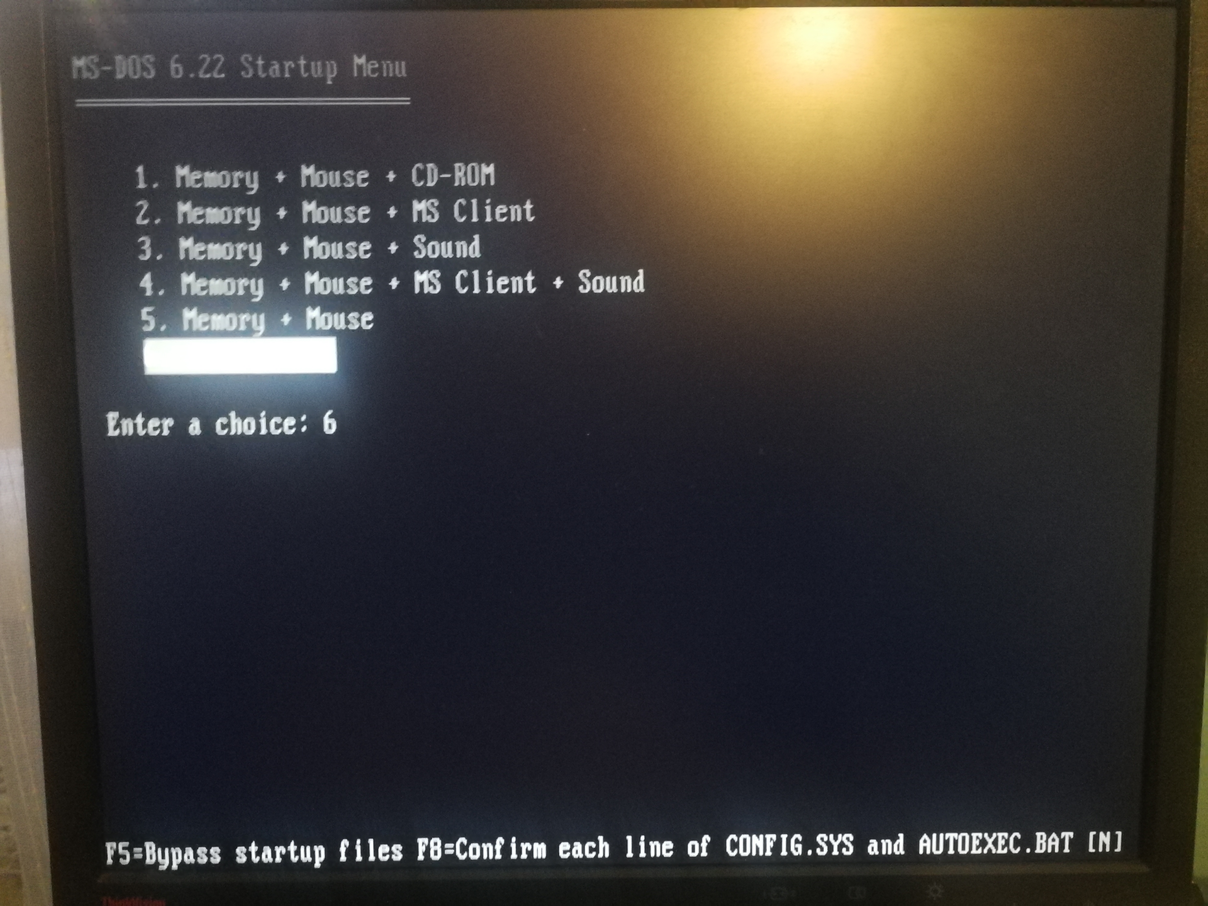 Proste Menu do wybierania konfiguracji
